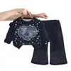 Conjunto de Ropa de Otoño para Niñas 2026 Nueva Moda Lindo Sudadera de Mezclilla con Parche de Corazón para Bebés Niñas de 1 a 3 Años