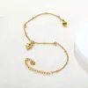 Tobillera con Colgante de Corazón Nuevo Transfronteriza Ins Estilosa Moderna Accesorios de Corazón Metálico Accesorios para el Pie Tobillera Chapada en Oro de 18 Quilates