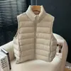 Chaleco de Canalé Nuevo Otoño e Invierno 90 Chaqueta de Plumón de Pato Blanco 2025 Chaleco de Cuello Alto Ropa Exterior Cálida Acolchada Chaleco Engrosado