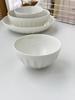 Estilo Francés Simple Estilo Ins Color Bajo Cubierta Blanco Puro Vajilla en Relieve Tazón de Arroz Lujo Ligero Hogar Tazón de Sopa Plato de Cerámica