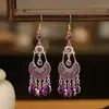 Pendientes de borla de diamantes con personalidad retro creativa de estilo chino, joyería con temperamento en forma de media luna, pendientes de moda, pendientes al por mayor