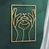 Emocional feminino metal parede arte decorativa linha minimalista arte parede pendurada geométrica arte de parede decorativa