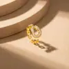 Artículo más vendido transfronterizo: Anillo de Herradura Microincrustado Simple y Elegante para Mujer, Lujo Ligero, de Nicho, Versátil, Ajustable, Joyería Exquisita