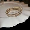 Pulsera Geométrica Abierta Incrustada con Diamantes, Lujo Ligero, Gama Alta, Pulsera de Moda Personalizada, Elegante, Simple y Versátil para Mujer
