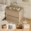 Mesita de noche inteligente de madera maciza con caja fuerte integrada, nuevo modelo 2026, caja fuerte pequeña para uso en dormitorio del hogar