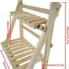 Estante de madera plegable de doble capa, estante de estilo escalera de 2 niveles organizador de almacenamiento para escritorio con estantes extraíbles