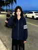 Nueva chaqueta casual versátil de moda de nicho para otoño, sudadera con capucha versátil de moda única y simple para mujer
