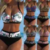 Bikini de dos piezas de verano 2027 Europeo y Americano para Mujer Impreso de Comercio Exterior Sexy Impreso Traje de Baño para Vacaciones en la Playa