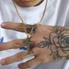 Estilo de celebridad de Internet ins europeo y americano hip hop retro colgante de fundición de acero de titanio collar de cruz dominante de estilo punk para hombre de moda