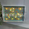 Bandeja de Luz LED Calada con Patrón de Madera Decoración Diaria para el Hogar Mano de Obra Almacenamiento