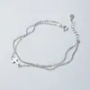 Pulsera Cruz Doble Capa Simple de Plata de Ley S925 Nalan Estilo Ins Diseño Pequeño Fresco Joyería de Mano S6331