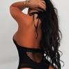 Lencería sexy, medias de red de pesca, traje de baño de dos piezas con espalda descubierta y tirantes de comercio exterior europeo y americano, falda de malla a la cadera k068