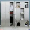 Armario de Acero Inoxidable 304 Taller de Fábrica Libre de Polvo Vestuario para Empleados de Hospital Gabinete Multipuerta con Cerradura Armario para Colgar Ropa
