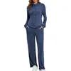 Conjunto de dos piezas para mujer de comercio exterior transfronterizo europeo y americano: sudadera con capucha casual deportiva y pantalones