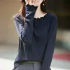 Estilo delicado, ribete con volantes, top de punto de un solo hombro para mujer, con rayas verticales, mangas largas y un diseño ajustado para poner, perfecto como capa base