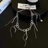 Collar con borlas y lazo de diamantes de imitación para mujer, diseño de viento dulce y suave, cadena de suéter con nicho de temperamento, cadena de cuello, venta al por mayor