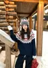 Suéter de punto Fair Isle para mujer, otoño e invierno, retro, corte holgado, estilo casual, engrosado, jersey, top con temática navideña
