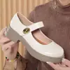 Zapatos de tacón grueso de punta redonda estilo retro de corte bajo para mujer 2026 Otoño Nuevo Estilo Francés de Noche Zapatos Mary Jane de Piel Suave Estilo Hada Zapatos Pequeños de Piel