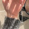 Collar de Frijol con Cuentas de Arroz de Plata Esterlina s925 para Mujer Estilo Frío ins Cadena de Cuentas de Oliva Cadena Clavicular Superpuesta para Chica Picante