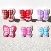 Parche de Mariposa a Cuadros de Doble Cara de Dibujos Animados Accesorios de Resina Pegamento de Crema DIY Funda de Teléfono Pasador Decoración de Taza de Agua Materiales