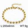 Pulsera sencilla de estilo europeo y americano con cuentas redondas huecas doradas, pulsera transfronteriza de acero de titanio para mujer, pulsera multitalla