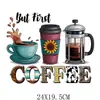 Adesivos Criativos para Carta com Tema de Café Transfronteiriços, Adesivos de Transferência de Calor com Logo Impressos em Offset, Imagens de Transferência de Calor para Impressão em Roupas