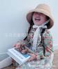Sombrero de Paja Baby Lafite con Copa Plana y Perlas Plegadas Sombrero de Paja Infantil para Niños y Niñas Sombrero de Sol para Viajes y Vacaciones