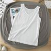 Camisola de Algodón y Lino para Mujer Verano Estilo Coreano Bottoming Cuello en V Suelta Adelgazante Color Sólido Camiseta sin Mangas Top