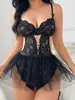 Novo Vestido Sexy de Renda com Alça de Espaguete e Recorte de Coração em Tela Lingerie Erótica Atacado de Fábrica