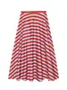 Comercio exterior transfronterizo ropa de mujer principios de otoño nueva moda estilo europeo y americano falda midi a rayas en capas 8002320