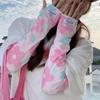 Mangas de Hielo con Flores para Mujer Mangas de Seda de Hielo Estilo Hyuna Mangas de Hielo Edición Estudiante Lindas Transpirables Dibujos Animados Finas Ins Verano Chica Caliente
