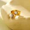 Anel de Banda Larga Simples Lele Jewelry, Moderno e Elegante, Anel Aberto Minimalista para o Dedo Indicador com um Toque de Luxo Leve, Popular na Europa e América