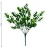 Cachos de Plantas Artificiais Verdes Transfronteiriços, Arranjos de Flores de Planta Grama de Milão, Flores Artificiais para Interior, Enfeites Decorativos de Flores Artificiais Atacado