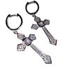 Pendientes de cruz Paparacha con gemas 18K pendientes de cruz de circonita brillante multicaratado collar de la antigüedad media