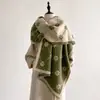 Lenço/Xale Margarida Dupla Face em Falso Caxemira para Mulheres, Versão Atualizada Elegante e Intelectual, Cachecol de Inverno Macio com Franjas
