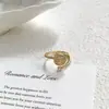 Anillo de Zirconia con Brújula de Estrella de Ocho Puntas Cielo Estrellado Nuevo Estilo para Mujer, Diseño Retro de Nicho, Anillo Abierto Ajustable