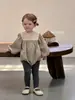 Roupas de outono para bebês INS, macacão estilo coreano para bebê menina, macacão floral pequeno estilo pastoral, macacão para bebê menina, Classe A
