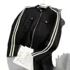 Conjunto Casual Esportivo Elegante e Jovem da Moda Europeia para Mulheres, Novo Conjunto de Duas Peças Tendência para Primavera e Outono: Blusa Cardigan e Calça de Cintura Alta Wide Leg