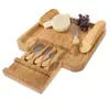 Conjunto de queijo de bambu transfronteiriço tábua de corte prato de queijo quadrado com tigela garfo atacado Amazon mais vendido vendas diretas da fábrica