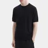 ¡Guau, top de punto a rayas de línea irregular suelta hecho a medida para hombre, camiseta ligera de manga corta para verano, ajustada a la cintura