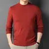 Suéter de Otoño 2024 Nuevo de Cuello Alto Casual Color Sólido Ropa Exterior Suéter Fino de Imitación Tencel Camisa Base de Punto