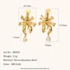 Pendientes Creativos de Acero Inoxidable Chapado en Oro de 18K Estilo Vacaciones en el Mar Transfronterizos Europeos y Americanos Pendientes de Zirconia Rojo Langosta de Verano para Mujer
