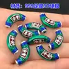 Prata S999 Azul Queimado Ping An Feliz Bracelete Meio Bracelete de Contas Cilíndricas Trançado Cordão para Pulseira Colar Acessórios DIY Feitos à Mão