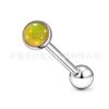 Piercing para la lengua F136 Titanio Gradiente Destello Joyería con Diente Externo Color Mágico Aleación de Titanio G23 Puncture Humana Anillo de Lengua Multicolor Gota de Aceite