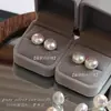 Brincos de Tarraxa com Pérolas Botão Brancas Australianas Coleção Grande em Prata Pura S999 para Mulheres, Brincos de Luxo Leve de Alta Qualidade, Novos Acessórios de Orelha Mais Vendidos de 2026