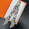 Pañuelo de Seda Sarga Estilo Francés para Mujer, Largo y Estrecho, Diadema Moda Coreana Estilo Ins, Decoración para Bolso, Pañuelo Diagonal, Transfronterizo