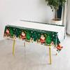 Mantel navideño desechable con diseño de Papá Noel, campana navideña, muñeco de nieve y árbol de Navidad para fiestas.