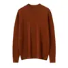 Suéter 100% Lana Peinada Cuello Redondo Hombre Delgado Manga Larga Pulóver Moda Casual de Negocios Top