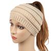 Banda para el cabello de lana ensanchada transfronteriza para otoño e invierno, banda para el cabello tejida para mujer, tocado para lavarse la cara, gorro de lana con cola de caballo vacía europea y americana