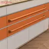Manija de Puerta de Armario de Diseñador Original Duoerma, Tirador de Cajón de Cuero Minimalista Moderno de Longitud Completa, Duradero